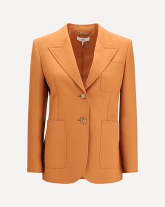 Chlo&eacute; Straight-cut wool gabardine Blazer Female 40