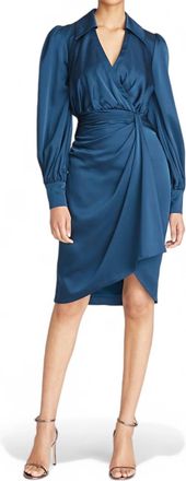 Theia Jodi Bishop Sleeve Shirtdress In 6543 Peacock