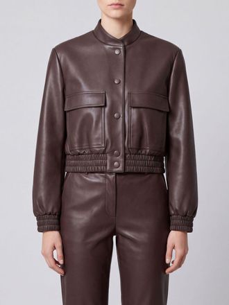 Twinset Bomber in similpelle con tasche a toppa e polsini elasticizzati