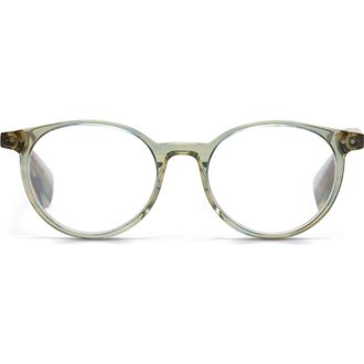 Eyebobs Case Closed 50mm Round Blue Light Blocking Glasses in Olive Crystal at Nordstrom, Size +1.25