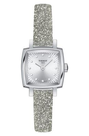 Tissot Loveley Square Diamond Watch with Interchangeable Straps, 20mm in Silver at Nordstrom Rack