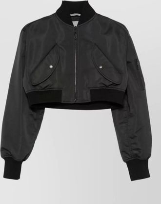 Balenciaga cropped ribbed cuffs ribbed hem jacket