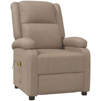 vidaXL Poltrona Massaggiante Cappuccino in Similpelle vidaXL