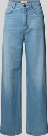 Max Mara Loose Fit Weite Hose aus Baumwoll-Leinen-Mix Modell LATINO in Hellblau, Gr&ouml;&szlig;e 34