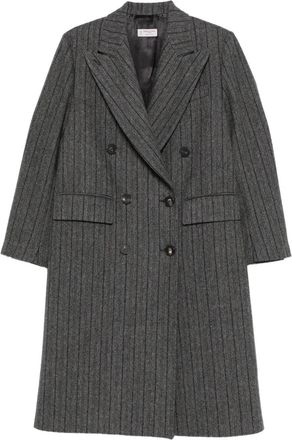 Alberto Biani striped coat - Grey