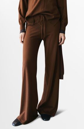 Mango Kendrik Knit Drawstring Pants in Caramel at Nordstrom, Size X-Large