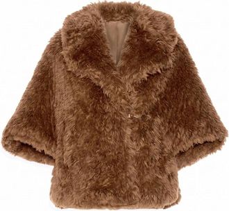 Max Mara Accorta Capelet - Dames - Jassen - Bruin - S/M - Wol - Jassen