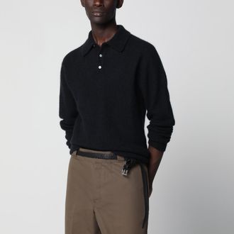 Roberto Collina Polo nera in cashmere