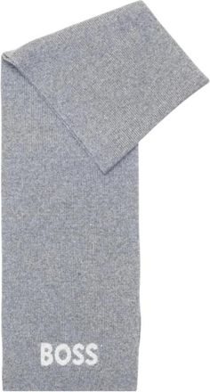 HUGO BOSS Bedrukte Sjaal van Wolmix - Dames - Wintersjaals - Grijs - ONE Size - Wol - Accessoires
