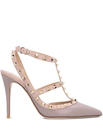 Valentino Garavani 100mm Rockstud T-strap sandals - Purple