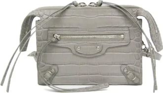 Balenciaga Pre-owned Cross Body Bags, female, Gray, Size: ONE SIZE Pre-owned Leather balenciaga-bags