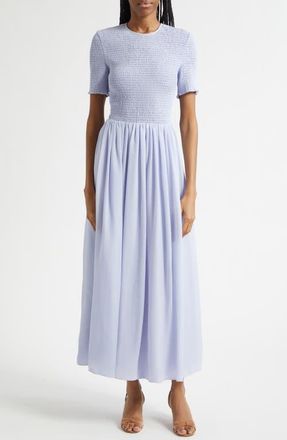 Emporio Armani Iris Techno Short Sleeve Maxi Dress in Lilac at Nordstrom, Size 12 Us