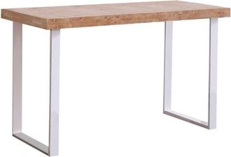 Home Heavenly Home Heavenly - Mesa De Estudio Darek, Escritorio Industrial, Tabla Madera, Patas Metal Color: Roble Nordish - Blanco