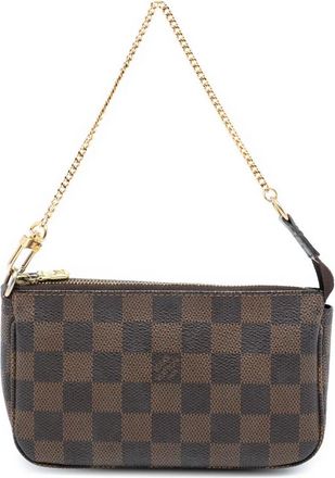 Louis Vuitton Borsa a spalla Mini Pochette Accessoires in tela Damier Eb&egrave;ne 2004 - Marrone