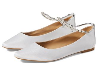 Badgley Mischka London Womens Flat Shoes Soft White : 7.5 M, Leather