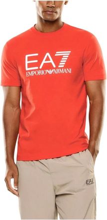 Emporio Armani Korte Mouw Ronde Hals Katoenen T-shirt - Heren - Tops - Rood - Maat: XL Katoen