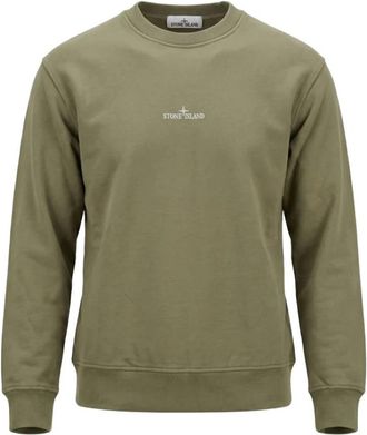 Stone Island Crewneck Sweatshirt - Heren - Sweatshirts - Groen - M - Katoen - Hoodies & sweatvesten