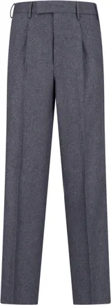 Pantaloni Torino Grey Straight-Leg Virgin Wool-Cashmere Trousers