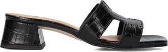 Notre-V Schoenen, Dames, Zwart, 38 EU, Leer, Zwarte Mules met Hak