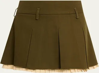 R13 Pleated Mini Skirt
