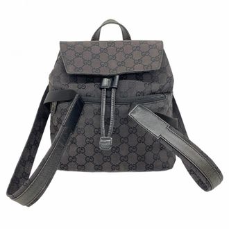 Gucci Black Canvas Backpack (Pre-Owned)