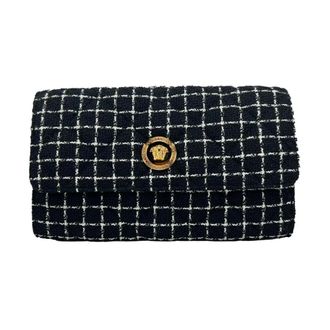 Versace Bolso de mano Medusa Grid Tweed - Bags - Mujer - Negro - ONE SIZE
