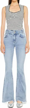 Kancan Jazmin High Rise Flare Jeans In Light Wash