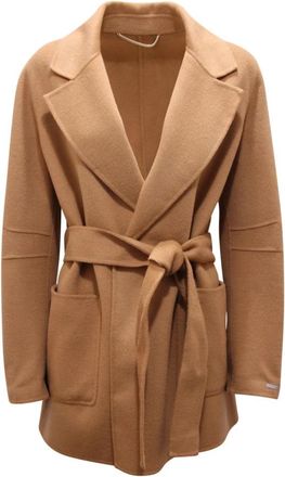 Marella Korte wollen jas Bligny-stijl - Dames - Blazers - Beige - L - Wol - Jassen