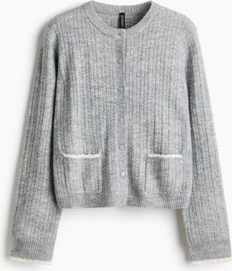 H&M Cable-knit Cardigan in Gray Melange at Nordstrom, Size Xx-Small