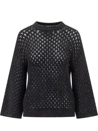 Fabiana Filippi Black Knitted Crew Neck Sweater
