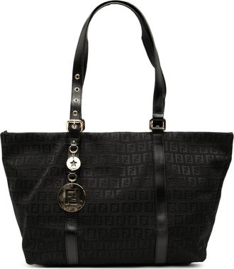 Fendi Pre-owned Womens Zucchino Canvas Superstar Tote - Black Textile - One Size