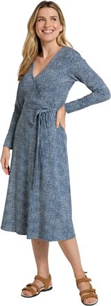 Mountain Warehouse Santorini Womens Long Sleeve Midi Dress - Lightweight UV Protect Beach Dress - Travelling, Holiday, Poolside & Outdoors Dark Blue 6