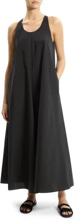 Theory Cotton Blend Maxi Dress in Black at Nordstrom, Size X-Large