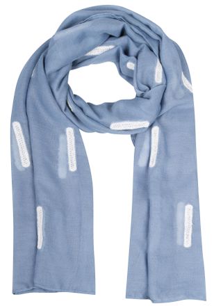 Capelli Modeschal CAPELLI NEW YORK, Damen, mid blau, ivory, Obermaterial: 100% Polyester, Modet&uuml;cher Modeschal
