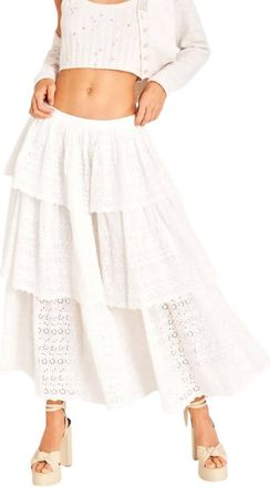 LoveShackFancy Kasiana Skirt In True White