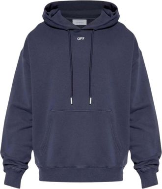Off-white Hoodies & sweatvesten, Heren, Blauw, M, Katoen, Brush Arrow Hoodie