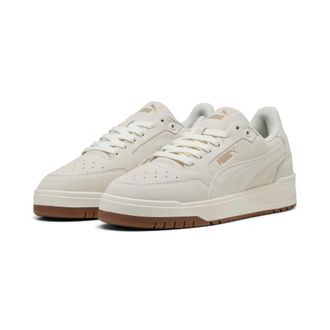 Puma Sneaker PUMA SHUFFLE DOWNTOWN SD, Damen, Gr. 38, weiss (warm wei&szlig;, vapor gray, puma gold), Leder, Schuhe Sneaker