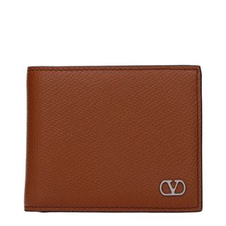 Valentino Garavani Herrens Geldb&ouml;rse aus braunem Leder/Sattel