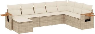vidaXL Vidaxl - Set Divano Da Giardino 8 Pz Con Cuscini Beige In Polyrattan
