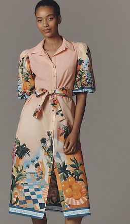 Celina Moon Janeli Collared Midi Dress