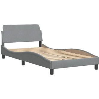 vidaXL Estructura De Cama Sin Colch&oacute;n Tela Gris Claro 90x200 Cm Vidaxl