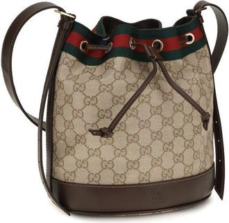 Gucci Womens Beige Cotton Backet Bag