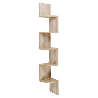 OEM Estanter&iacute;a De Esquina De Pared, Dise&ntilde;o De 5 Niveles, Roble