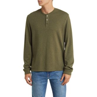 Frame Denim Duo Fold Henley in Dark Olive Heather at Nordstrom Rack, Size Small