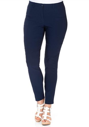 Sheego Webhose SHEEGO, Damen, Gr. 40, Normalgr&ouml;ssen, blau (marine), 70% Viskose, 25% Polyamid, 5% Elasthan, unifarben, Hosen Webhose