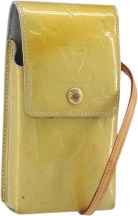 Louis Vuitton Pre-owned Cigarette Case - Dames - Vintage Mini Tas - Geel - ONE Size - Leer - Vintage