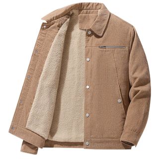 Generic Winter Jacket Mens Corduroy Jacket Large Sizes Sweat Coats Warm Jacket Airy Blouson Fashionable Jacket Outdoor Coat Cotton Clothing Tops Pullover Clot