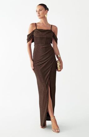 BWLDR Amie Maxi Dress in Rose Gold at Nordstrom, Size 10