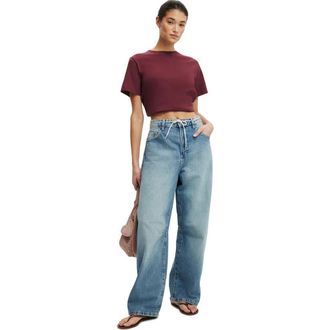 Cotton On Womens Barrel Jean in Movin Blue at Nordstrom, Size 20