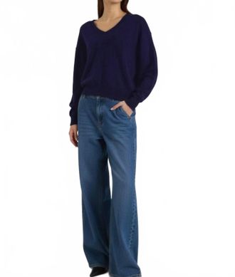 Brodie Matilda V-Neck Cashmere Jumper In Navy